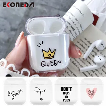 

EKONEDA Cartoon Cute Patterned Case For Airpods Case Plastic Hard Transparent Clear Protecitve Cover For Airpods 2 Case