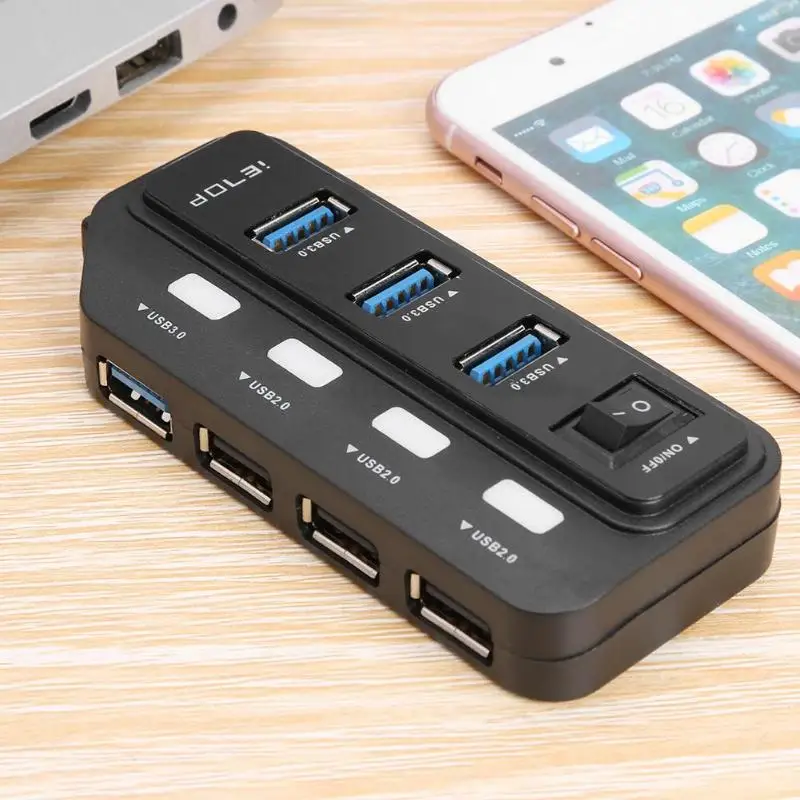 7 портов USB 3,0/USB 3,1 концентратор расширитель конвертер расширительный разветвитель для MacBook Sup порты до 2 ТБ механические жесткие диски