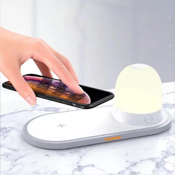 

2020 New Desktop 10W Wireless Fast Charge Multifunction Separate Magnetic Night Light for iphone 11 pro max for huawei p30 pro