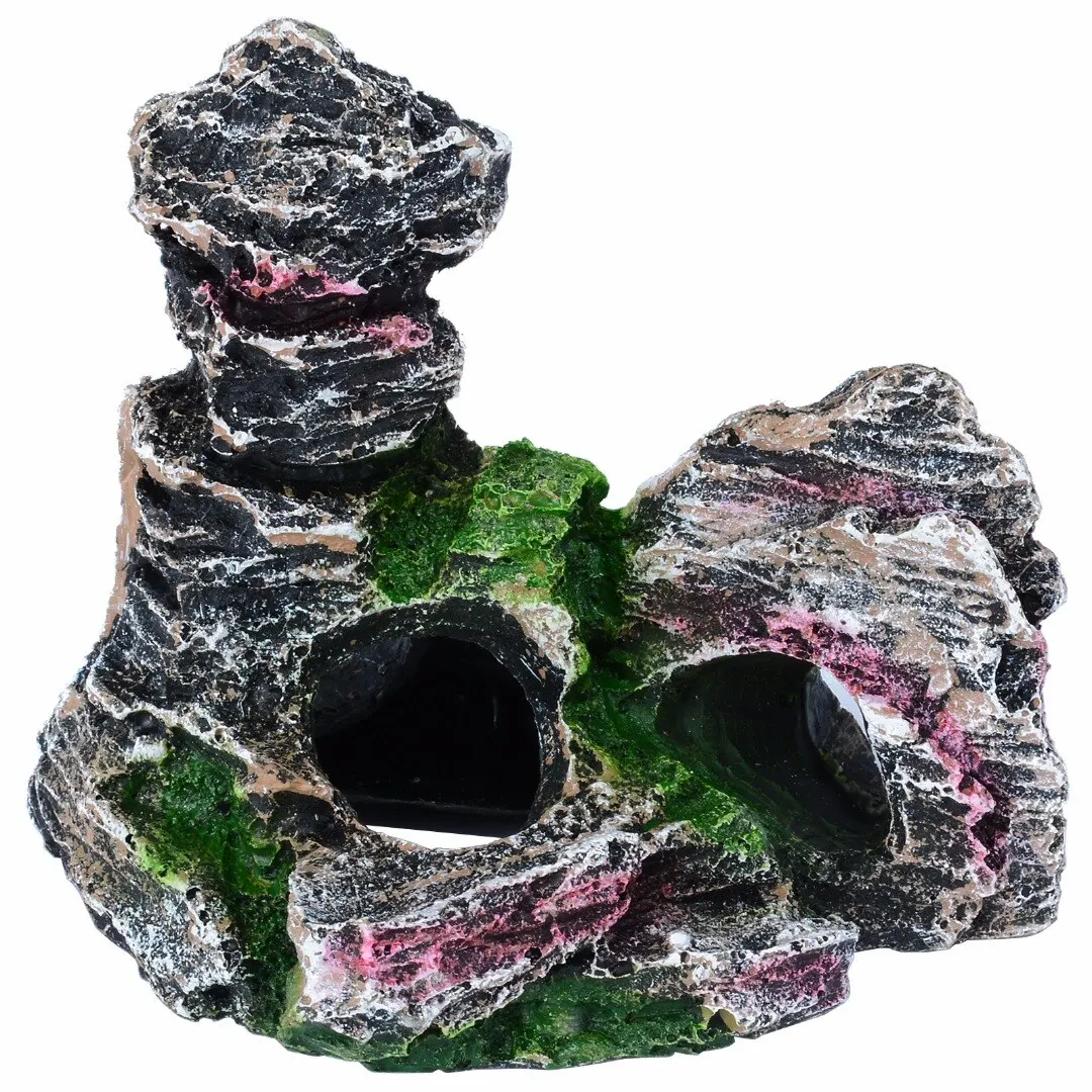 Artificial Rockery Resin Ornament Hiding Cave for Aquarium Fish Tank Landscaping Decoration Accessories