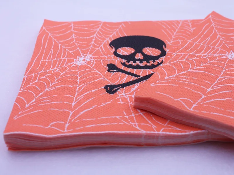 [Currently Available] Color Printing Skeleton Skull Head Napkin Halloween Paper Towel Kleenex Party Bar Decoration