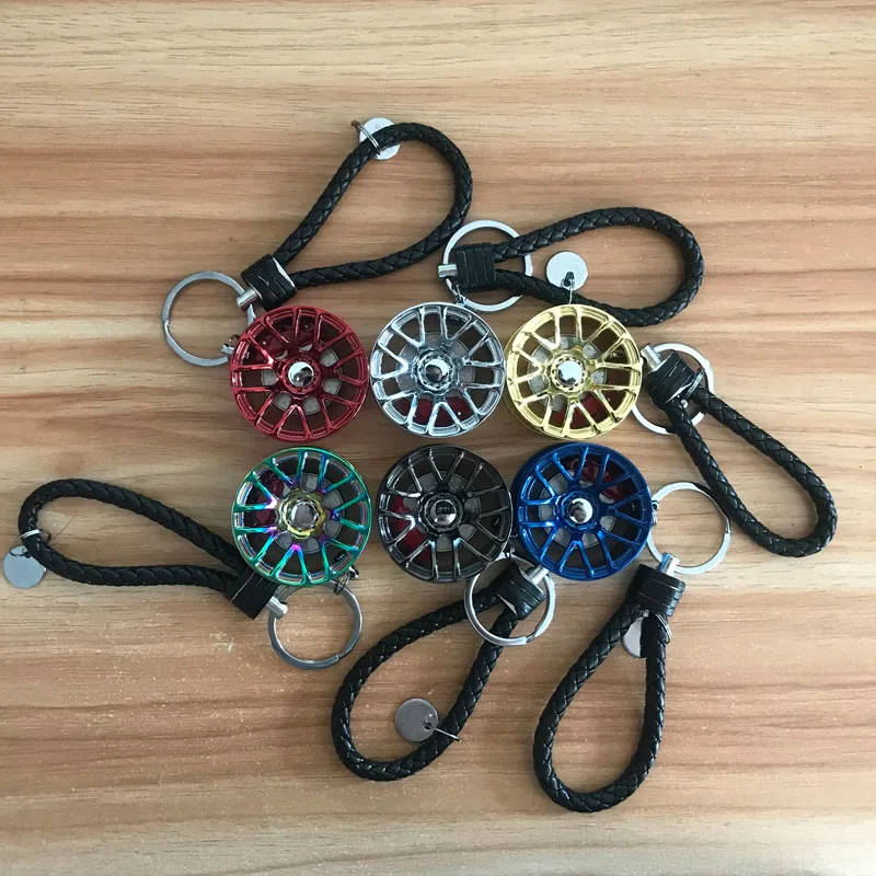 

Diameter 4CM Car Rim BBS LM Wheel with brake disc plastic Rope knot hellaflush style keychain for Mercedes Bmw Audi Accessories
