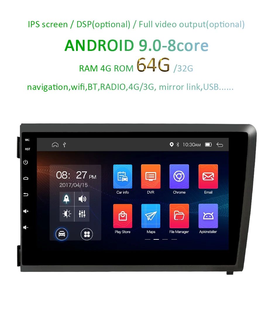 Flash Deal Android 9 DSP IPS 4G 64G 2 DIN Auto Radio For Volvo S60 V70 XC70 2000-2004 Navigation GPS Stereo 4G RAM 8 Core no DVD PLAYER 1