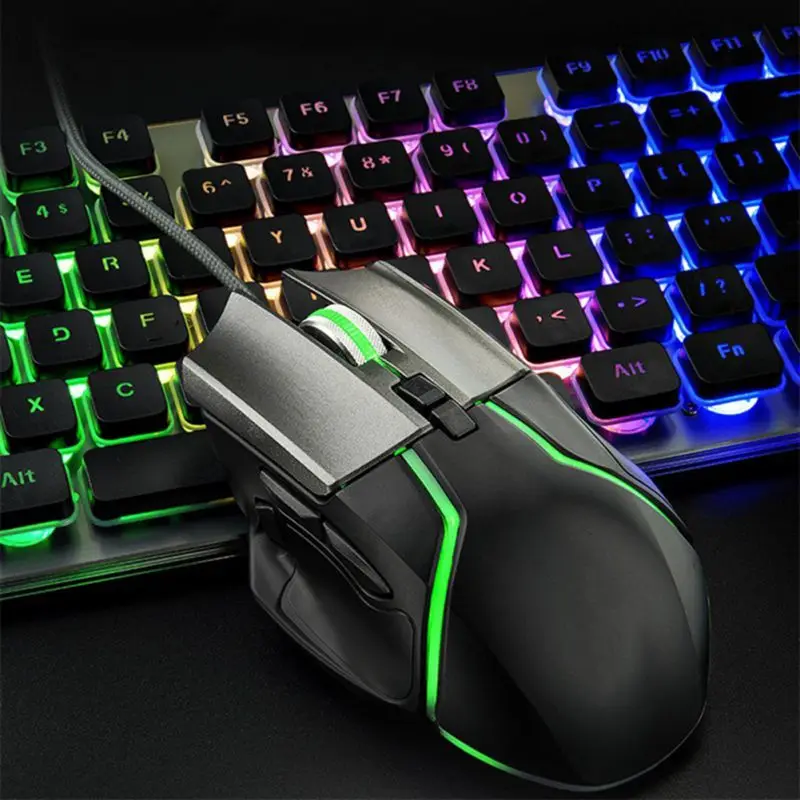 Проводная игровая мышь USB 7 режимов 6400 dpi Макросъемка 8 кнопок RGB Магнитная компьютерная проводная мышь