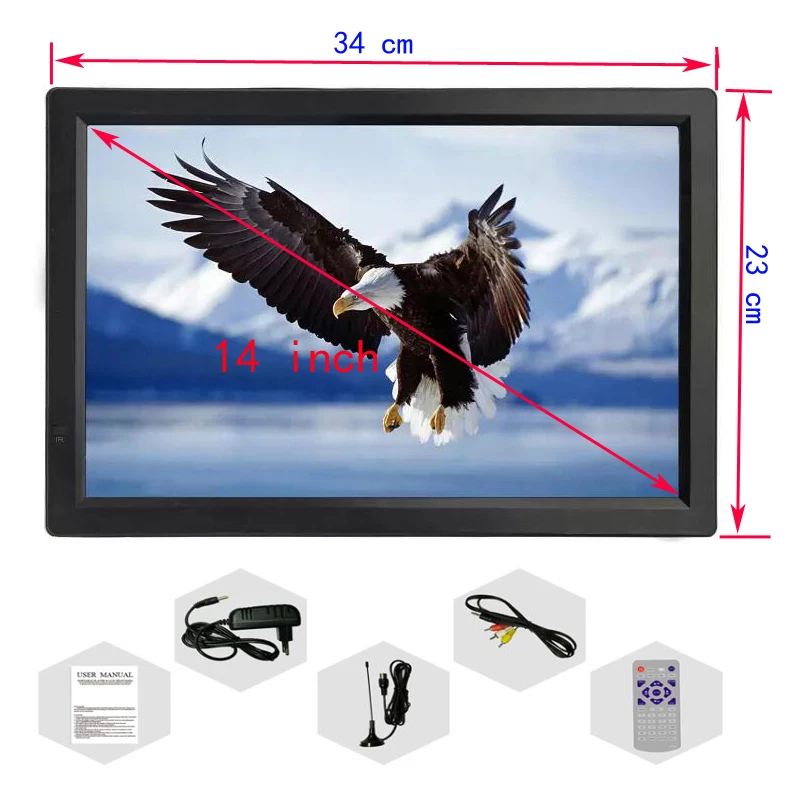 Korea Digital Mini Tv LEADSTAR 14 inch HD Portable Mini TV Built in ATSC-T Digital Tuner Atsc decoder Supports H265/Hevc