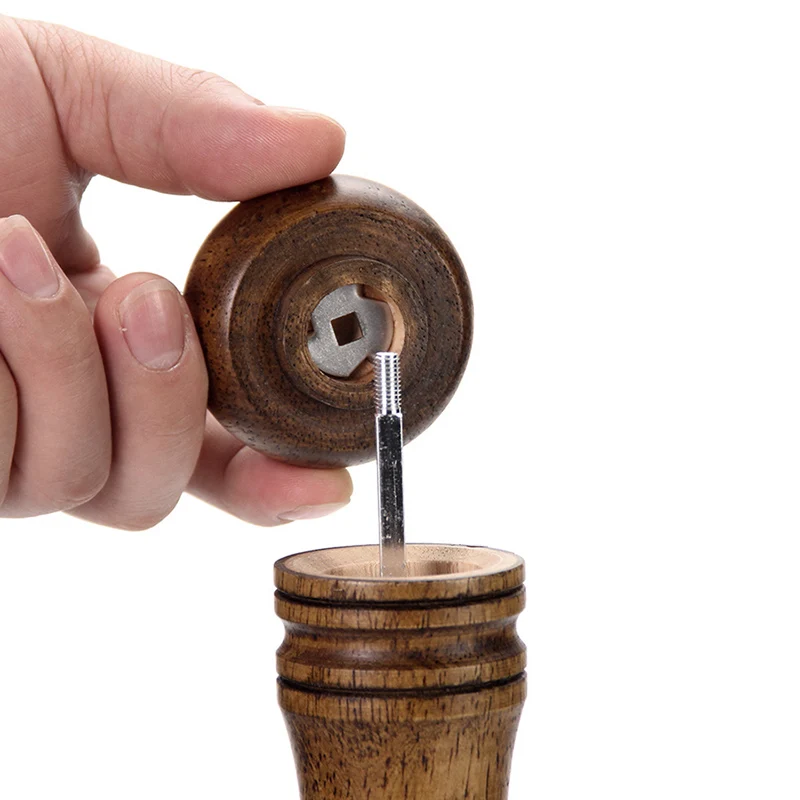 Salt and Pepper Grinder Wood Shakers with Adjustable Ceramic Grinder and Spare Rotor Kitchen Accessory