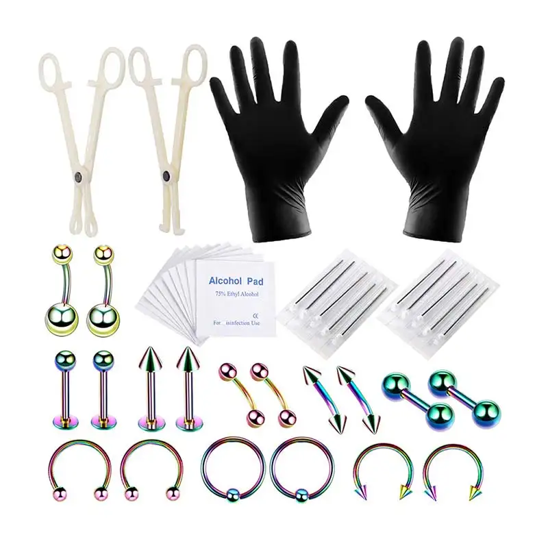 

42pcs/set professional Tattoo Piercing Tool Set Tattoo Kit Tool Safety Guard Stainless Steel Tattoo Kit