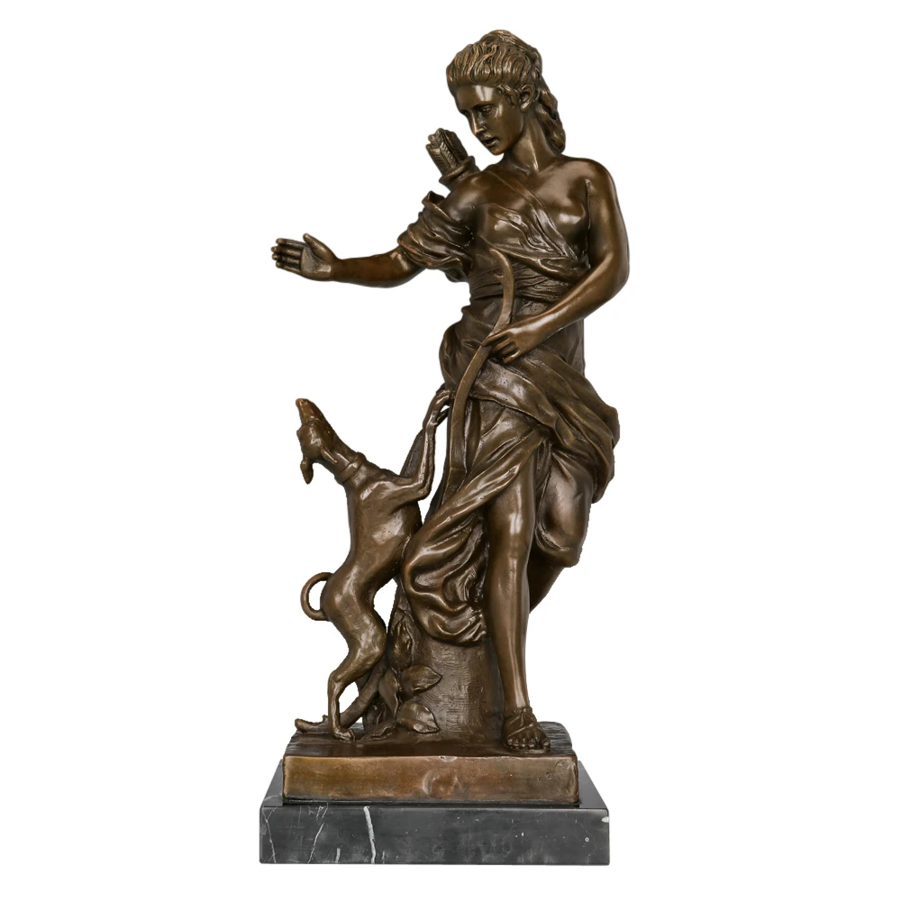 アルテミスダイアナ像彫刻ギリシャ女神の両方狩猟と出産ブロンズアンティークアートホームオフィスのデスクトップの装飾 彫像 彫刻 Aliexpress