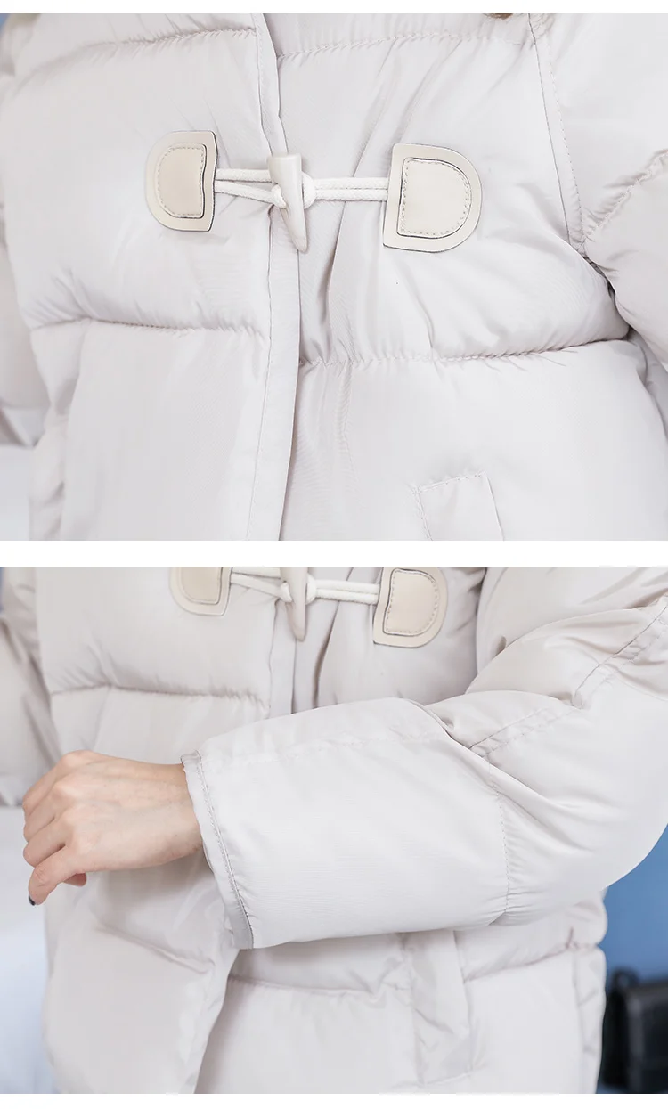Зимний теплый пуховик женский ватный жакет ватные куртки Женский Повседневный длинный рукав Свободные парки верхняя одежда пальто