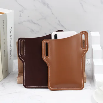 

Dihope Vintage Phone Case Card Pocket Belt Clothing Bag Waist Bag For Men Women Casual New EDC Outdoor Mobile Phone Leather Case