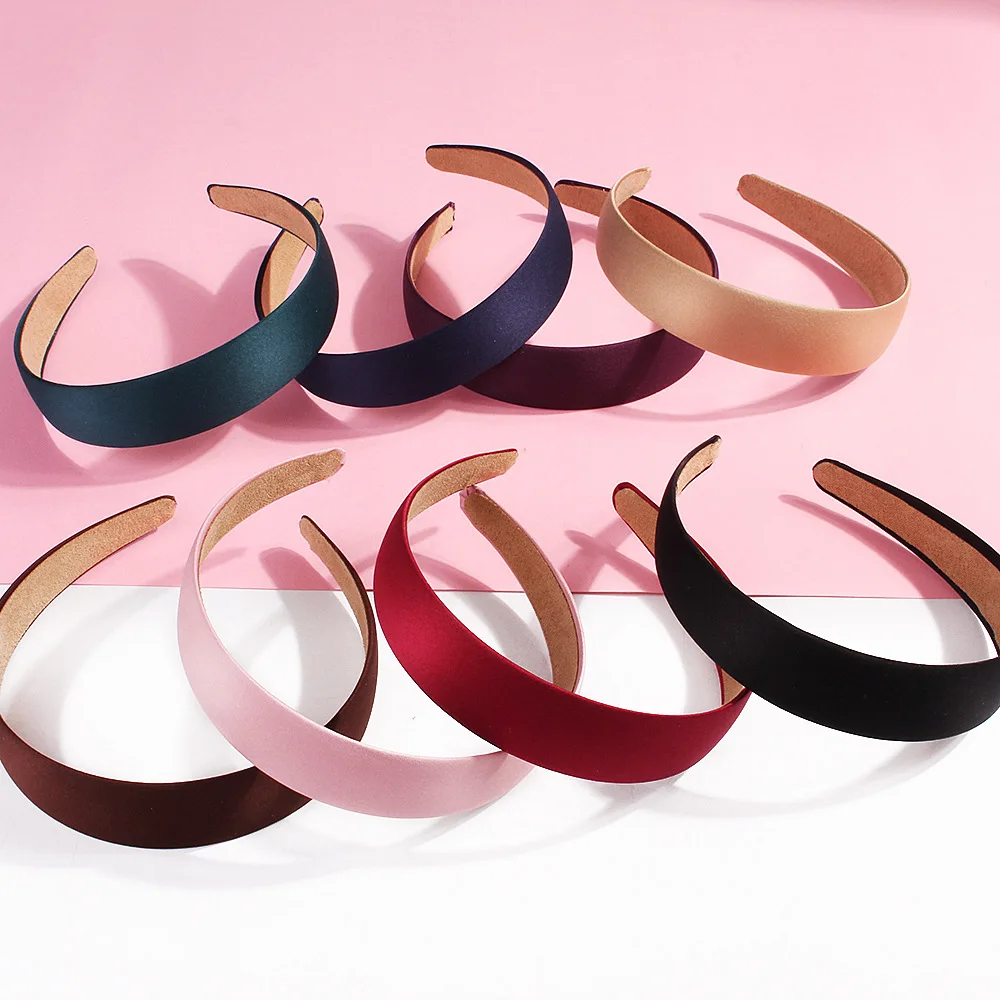 

Retro Simple Wide Headband Ribbon cloth art Hairband Women 3cm DIY Covered Hair Accessories Multicolor Headpieces boho Headwear