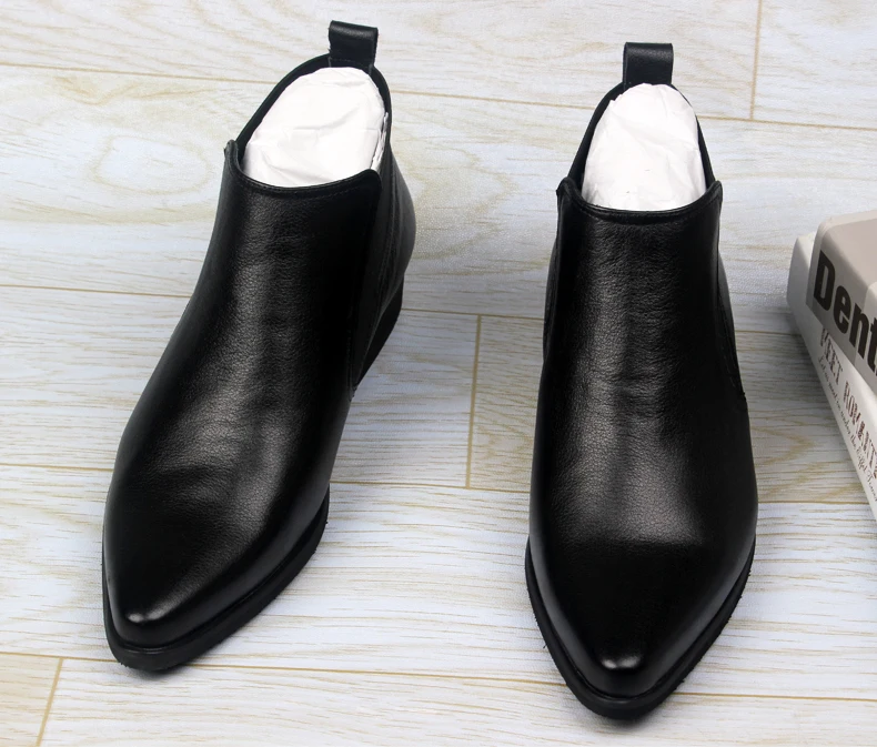 Ботинки Челси Wingtip мужские натуральная кожа коровья классические сапоги замша на