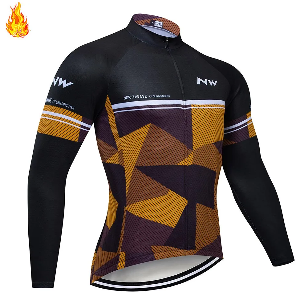 Pro Team NW Степ Велоспорт Джерси 9D Bib набор одежды для велосипеда из Бельгии Мужская Зимняя Теплая Флисовая велосипедная Одежда для велоспорта - Цвет: 7
