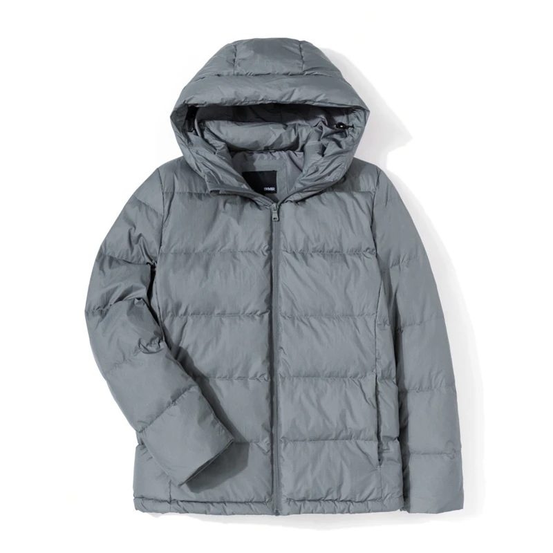 SEMIR пуховик для мужчин Зима Новая модная повседневная короткая куртка с капюшоном тренд красивый черный серый пуховик - Цвет: gray