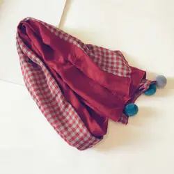 Новинка 2019 года; хлопковый Детский шарф; Модный Цветной клетчатый шарф в Корейском стиле с кольцом для мальчиков и девочек; 04