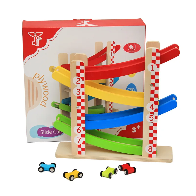 

Wooden Single Camera Track Slippery Car Speed Inertia Gliding Toy Car
