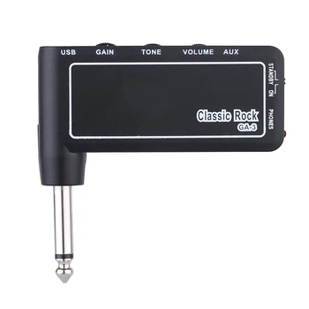 

Bass USB Mini Portable Accessories Guitar Plug Rechargeable Electric Durable Adjustable Volume Phone ABS Headphone Amplifier