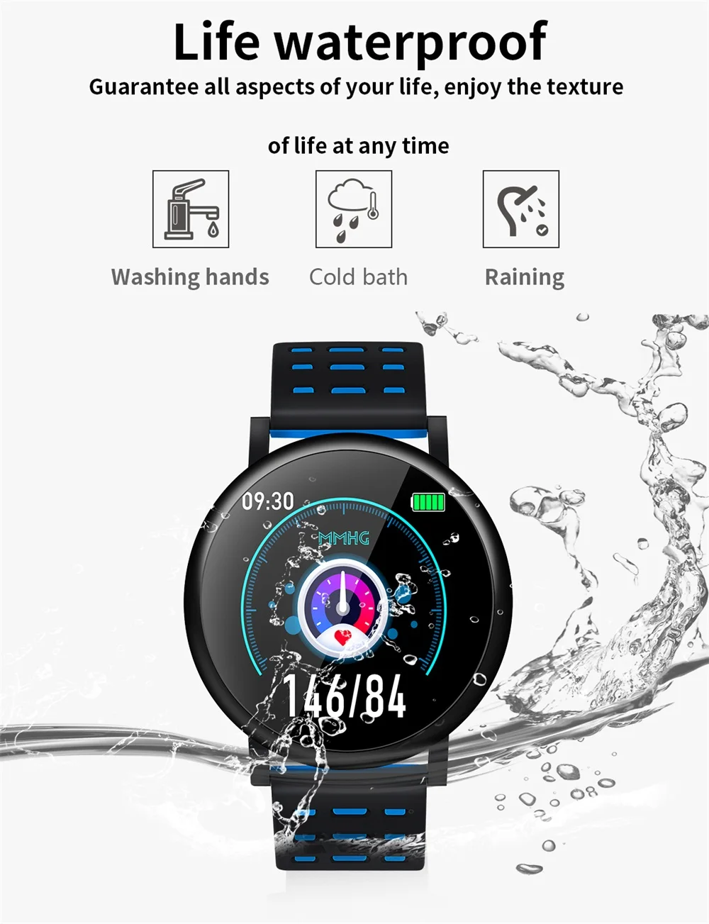 Android умные часы ios Smartwatch Bluetooth фитнес-браслет кровяное кислородное кровяное давление монитор сердечного ритма умные часы