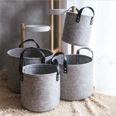 

Simple Portable Felt Storage Basket Shockproof Wear Laundry Storage Basket Household Clothing Storage Box