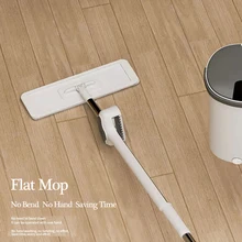 Large Microfiber Flat Mop Household Squeeze Mop 3 Washable Pad Stainless Steel Handle Dust Flat Mop Lazy Mop Floor Cleaning Tool