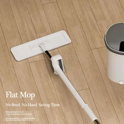Large Microfiber Flat Mop Household Squeeze Mop 3 Washable Pad Stainless Steel Handle Dust Flat Mop Lazy Mop Floor Cleaning Tool