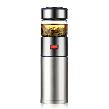 

570Ml Glass Water Bottle with Tea Strainer Tea Water Separation Infuser Free to Disassemble for Office