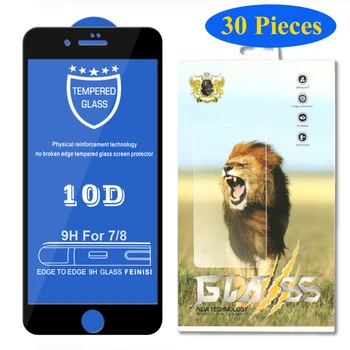 

30pcs 10D Tempered Glass For iPhone 11 Pro Max XS XR X 8 7 6 6S Plus SE 2020 Full Cover Curved Screen Protector With New Package