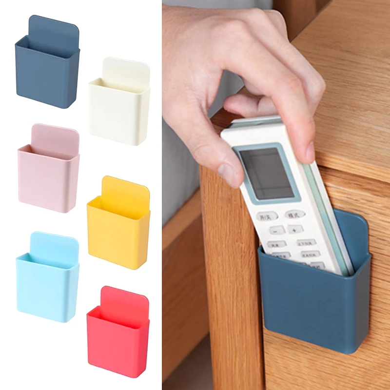 Organizador montado en la pared, caja de Control remoto para aire acondicionado, TV, soporte para teléfono móvil, contenedor, almacenamiento multifuncional