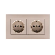 

146 Type EU Wall Socket PC Panel Double Socket Frame 146mm * 86mm Outlet Home Decor Fit for Rectangular Installation Box