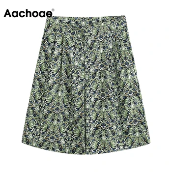 

Fashion Floral Print Shorts Women High Waist Wide Leg Casual Bottoms Summer Pleated Zipper Fly Loose Shorts Spodenki Damskie