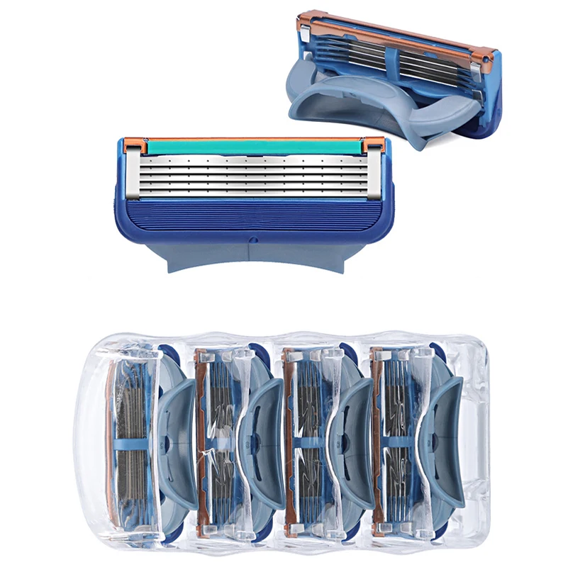 

4pcs / Lot Professional Shaving 5-layer Razor Blade for Safe and Comfortable for Gillettee Fusione Men's Facials