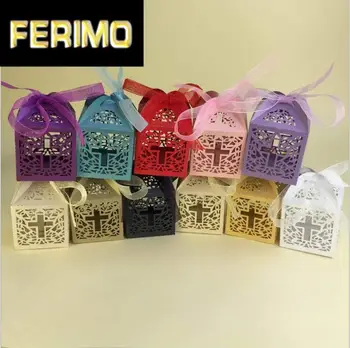 

20pcs/lot DIY Crossing Candy Boxes Angel Gift Box For Baby Shower Wedding Birthday First Communion Christening Easter Decoration