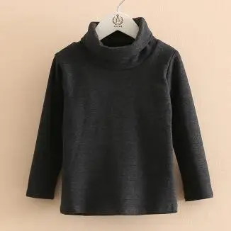 fleece dark grey Г. Зимняя детская одежда плотные флисовые пуловеры унисекс с длинными рукавами, футболки для мальчиков и девочек, детские футболки, топы - Цвет: fleece dark grey