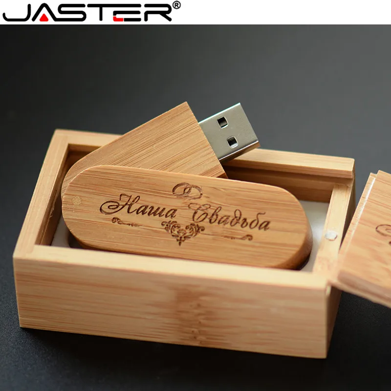 JASTER креативный деревянный вращающийся usb флеш-накопитель+ нажимная коробка 2,0 4 ГБ 8 ГБ 16 ГБ 32 ГБ 64 Гб 128 Гб внешний накопитель usb флеш-накопитель