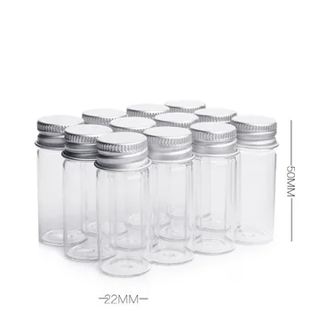 

Youda Storage10ml Jar Empty Small Glass Bottle Vials Decoration Glass Jars Cheap aluminum Stopper Make Wish Small Glass Bottles