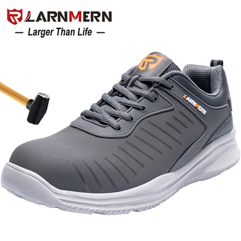 

LARNMERN Mens Work Shoes Steel Toe Cap Safety Shoes Comfortable Lightweight Anti-Smashing Anti-puncture Construction Sneaker