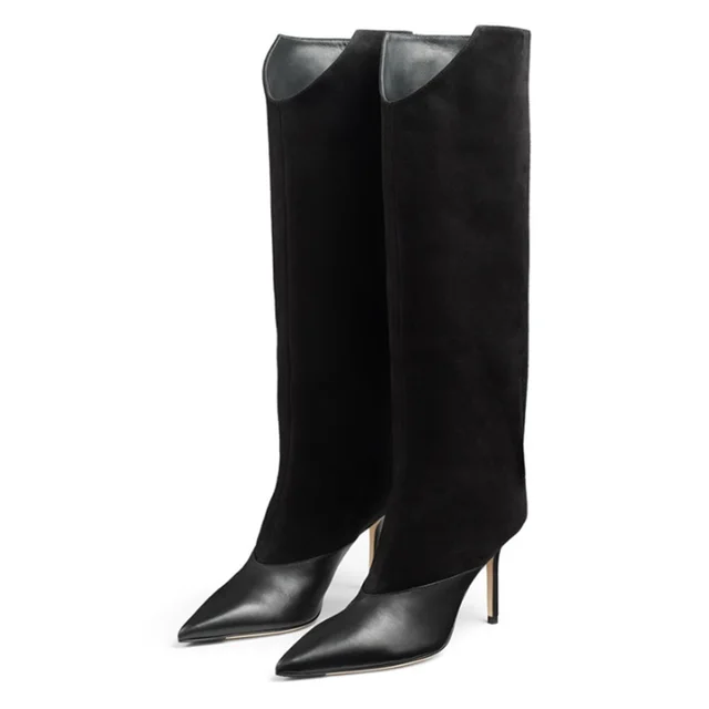 HIGH knee BOOTS WITH POINTY TOE 3