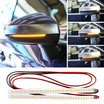 

2Pcs Car Rearview Mirror Indicator Lamp Car Turn Signal Light Flowing Led Warning Light Strip Waterproof Signal Lamp Stripe