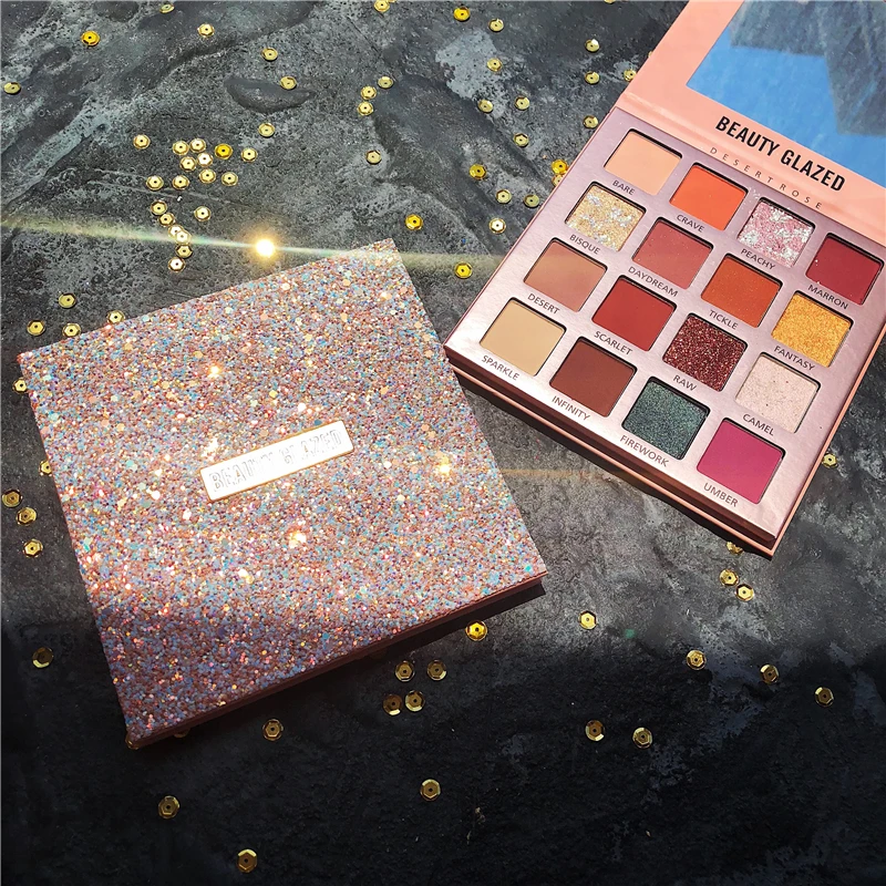 Beauty Glazed16 цвет пюре картофеля поляризованные тени для век матовый мерцающий палитра мигающий Алмазный порошок пигмент косметика макияж