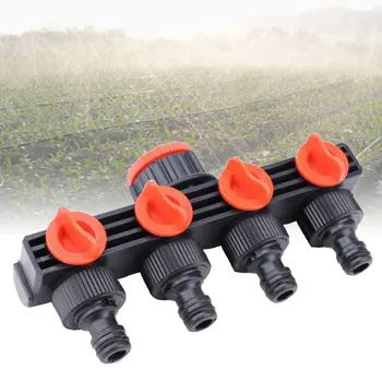 

1"to3/4"to1/2" Female Thread 4 Way Hose Splitters For Automatic Watering Water Pipe Linker Timer Garden Water Irrigation Tool