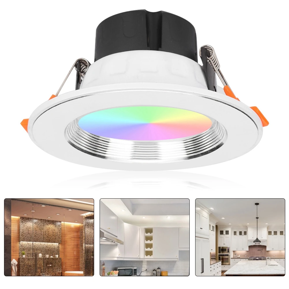LED Downlight Ceiling silvery 10W RGBW+Cold white led light AC 220V 120V APP Control WIFI Smart Downlight Timing lights