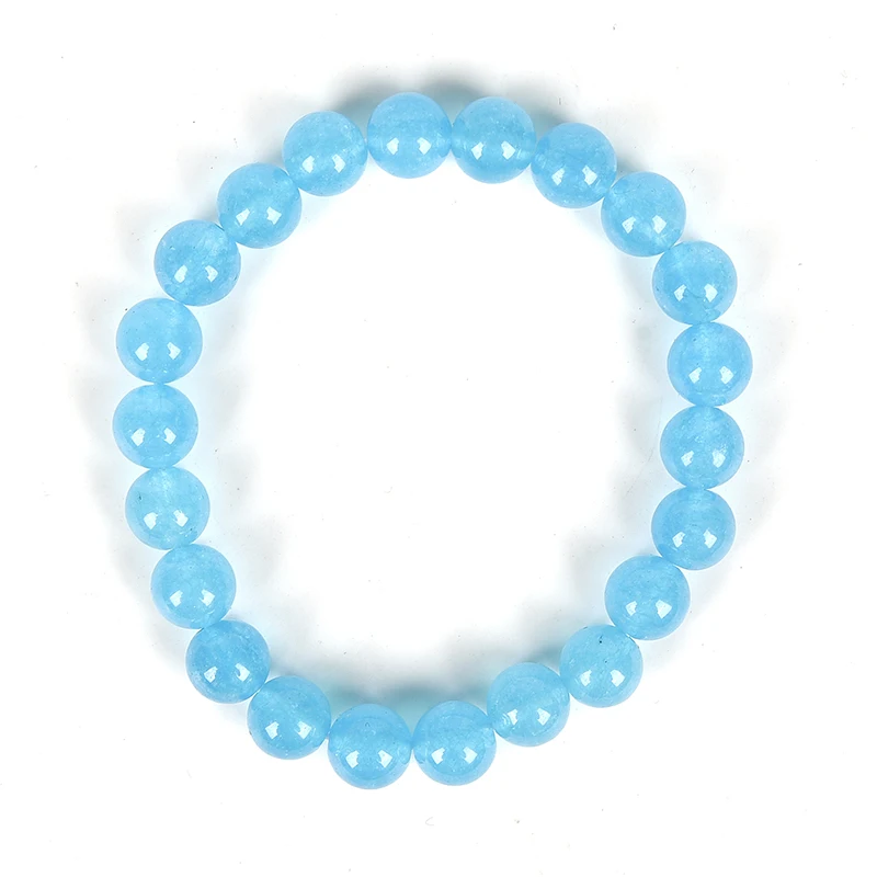 Sky blue jade 1 Натуральный драгоценный камень смешанный Цвет Халцедон простой модный браслет камень бусы комплекс подходит для мужчин женщин очаровательный браслет - Окраска металла: Sky blue jade 1