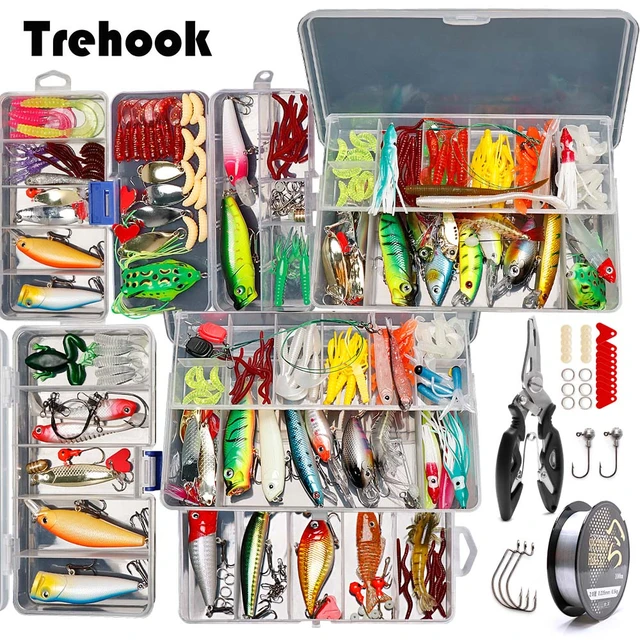 Fishing Lures Kit Tackle Box  Fishing Box Artificial Baits - 18