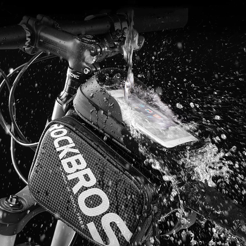 Excellent ROCKBROS 7 Style Bike Bags Bicycle Front Tube Bag Touch Screen waterproof For 5.8 to 6.3 inch Phone MTB Road Cycling Accessories 5