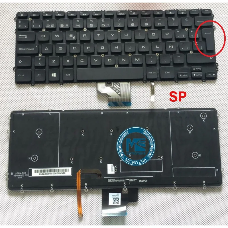 Клавиатура для Dell Precision M3800 XPS 15 9530 с подсветкой SP LA FR KR HB CF AR SW