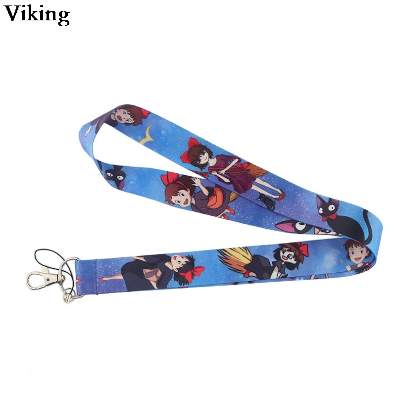 

Kiki's Delivery Service Cartoon Lanyards For Keys ID Card Phone Neck Strap Cute USB badge Holder Hang Rope Kids Lanyard G0507
