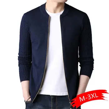 

Sweater Men Cardigan Blusa de frio Masculino Solid Casual Knitwear Sweater Slim Fit Zipper Sweater Pull Homme drop shipping