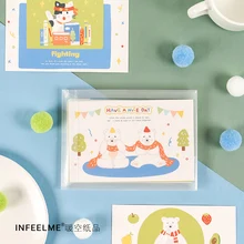 Infeel. me зеленая настенная открытка Закладка поздравительная открытка Письмо бумага 1 лот = 1 упаковка = 18 шт