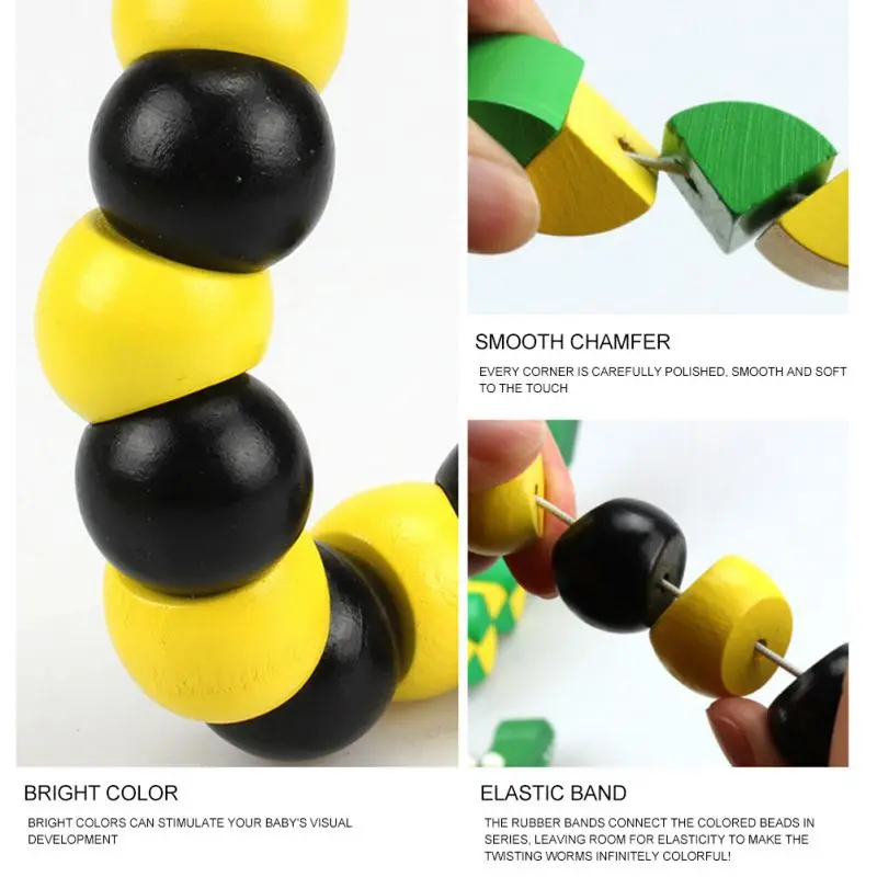 Деревянный цвет постоянно меняющийся спин крокодил спин насекомое животное пчела спин строительные блоки детская головоломка куб игрушка