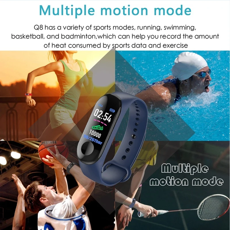 Умный браслет с цветным экраном, водонепроницаемый спортивный шагомер, трекер активности, кровяное давление, пульсометр, умный Браслет